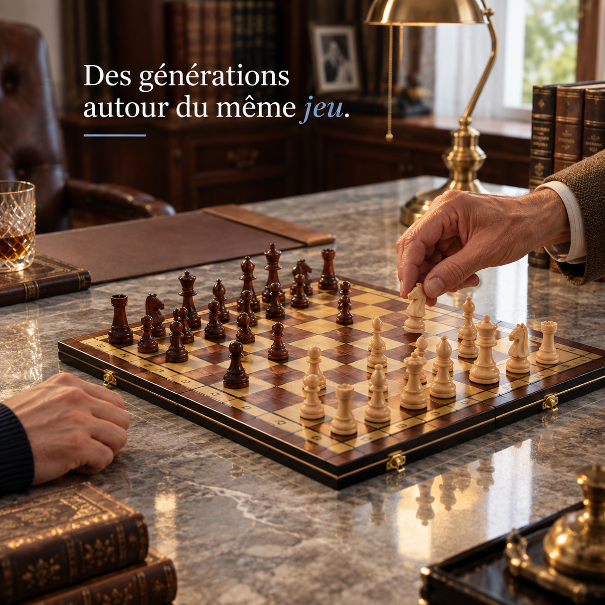 Échiquier pliable magnétique en bois d'acajou, feutre intégré